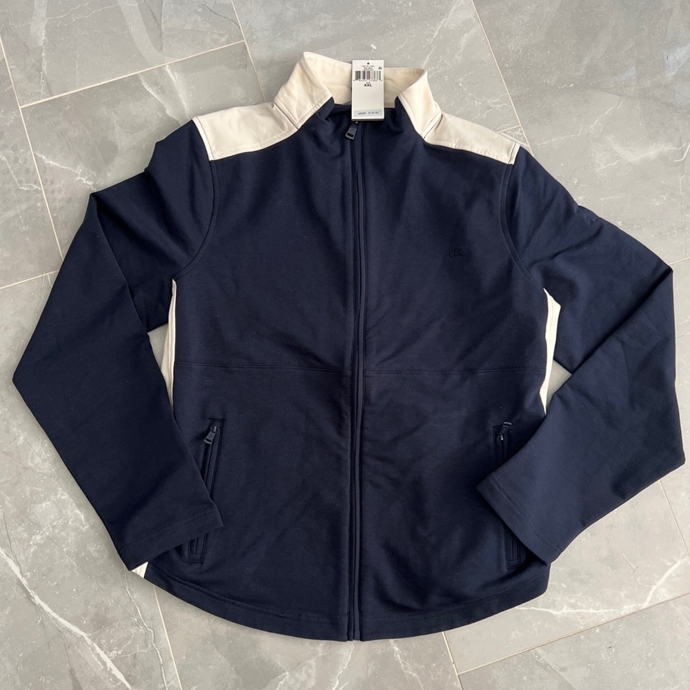 NWT Lauren Ralph Lauren Color Block  Zip Front Cotton Blend Jacket - Picture 7 of 9